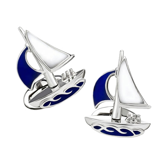 Sailboat Sterling moving Sail Cufflinks