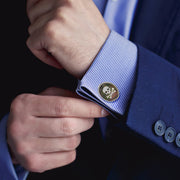 Jan Leslie sterling silver skull and crossbones cameo cufflinks