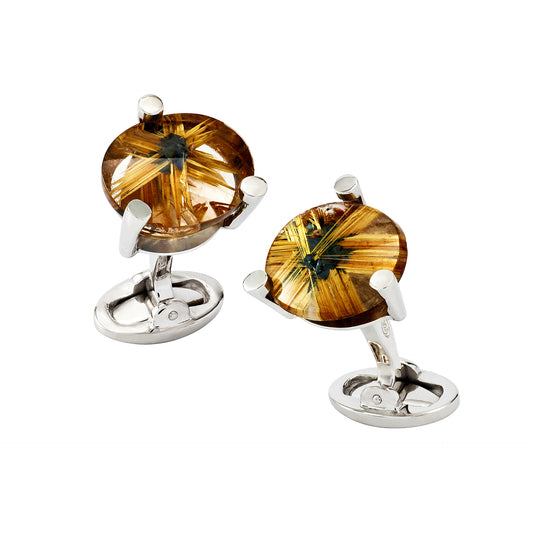 Star Rutilated Quartz Cufflinks