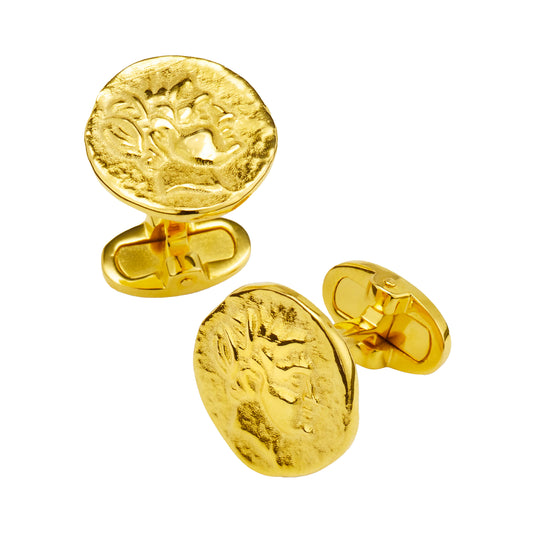 Coin 18K Gold Plated Sterling Silver Vermeil Cufflinks