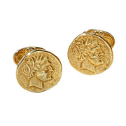 18k gold-plated sterling silver ancient Greek coin cufflinks: Jan Leslie