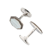 Grey mother of pearl — smoky, iridescent, sophisticated cufflinks