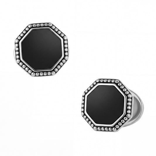Octagon Gemstone Antique Sterling Cufflinks