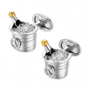 Champagne Bottle on ice Sterling Cufflinks