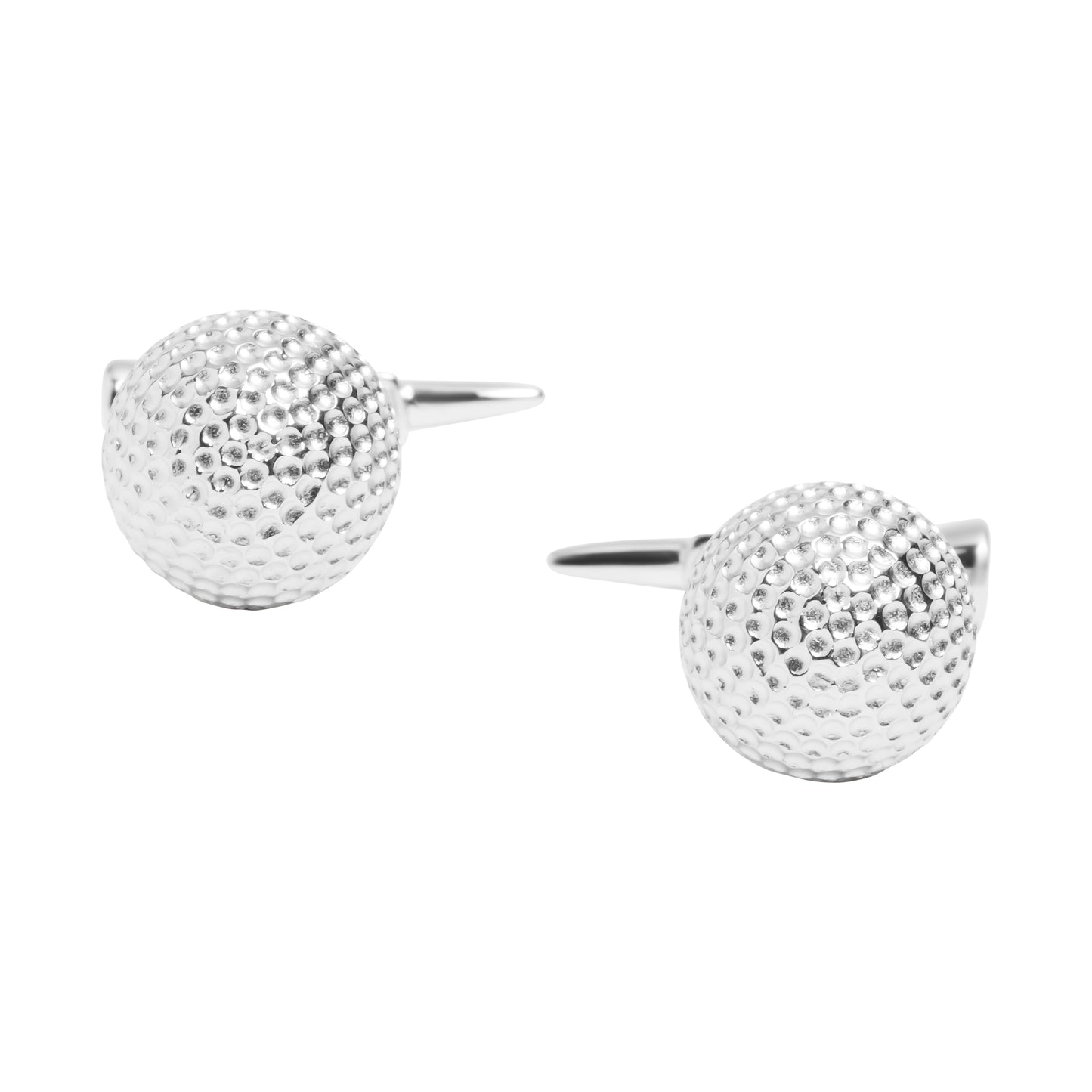 Golf Ball Sterling Silver Cufflinks with Tee Back