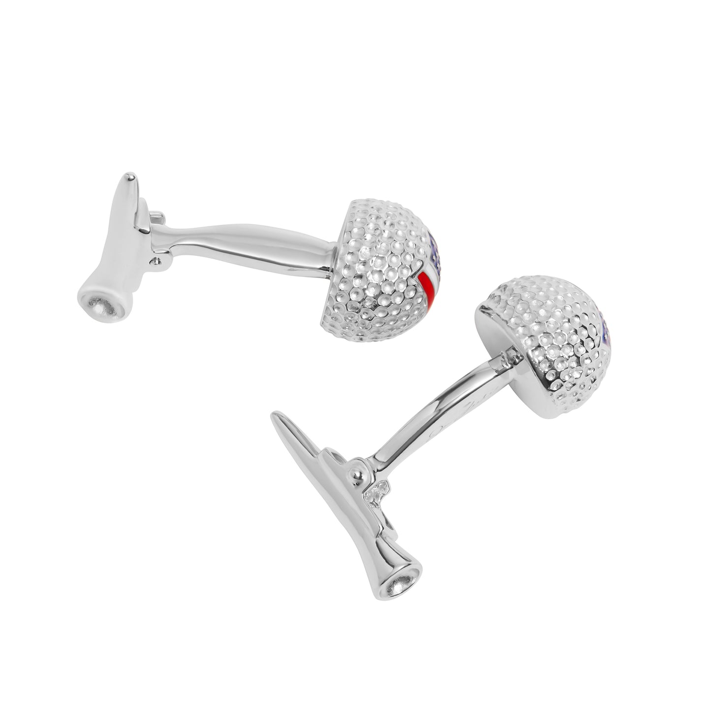 US Flag Golf Ball Sterling Cufflinks