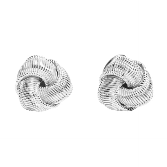 Sterling Texture Knot Cufflinks 3 sides