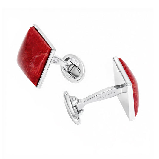 Coral Sterling Silver Cufflinks