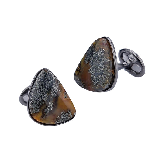 Pyrite Formation One of Kind Sterling Cufflinks in Black Ruthenium