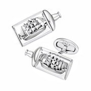 Ship in a Bottle Sterling Cufflinks