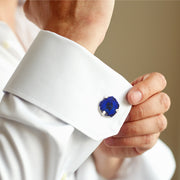 Freeform azurite druzy slice cufflink 
