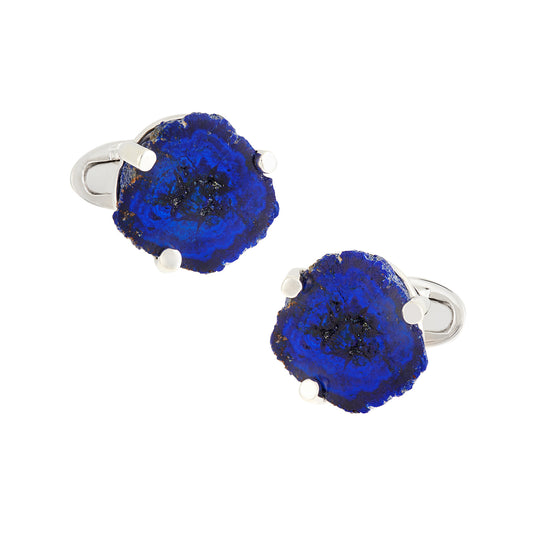 Azurite Druzy Sterling Cufflinks