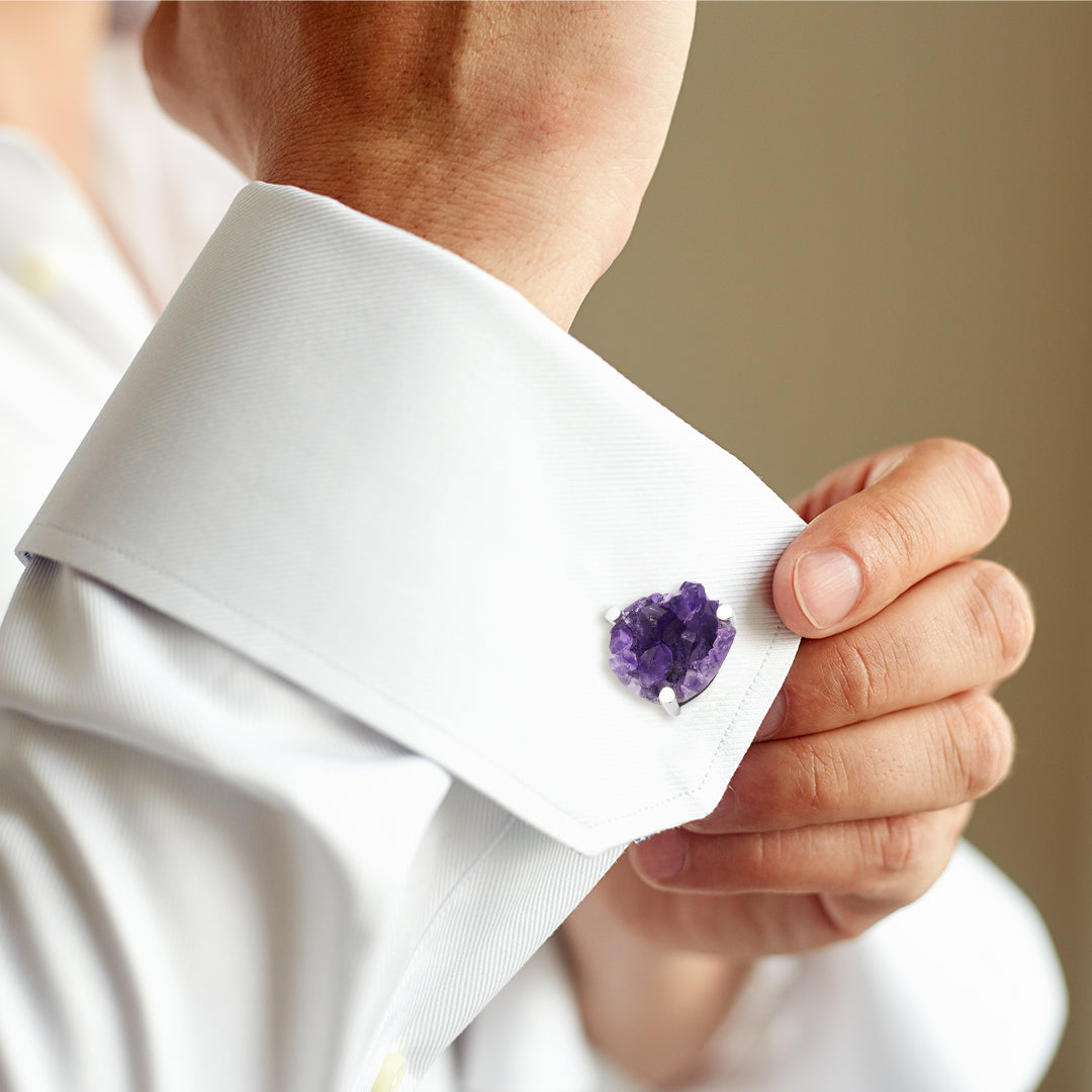 Sterling Silver Amethyst Druzy Cufflinks – Jan Leslie