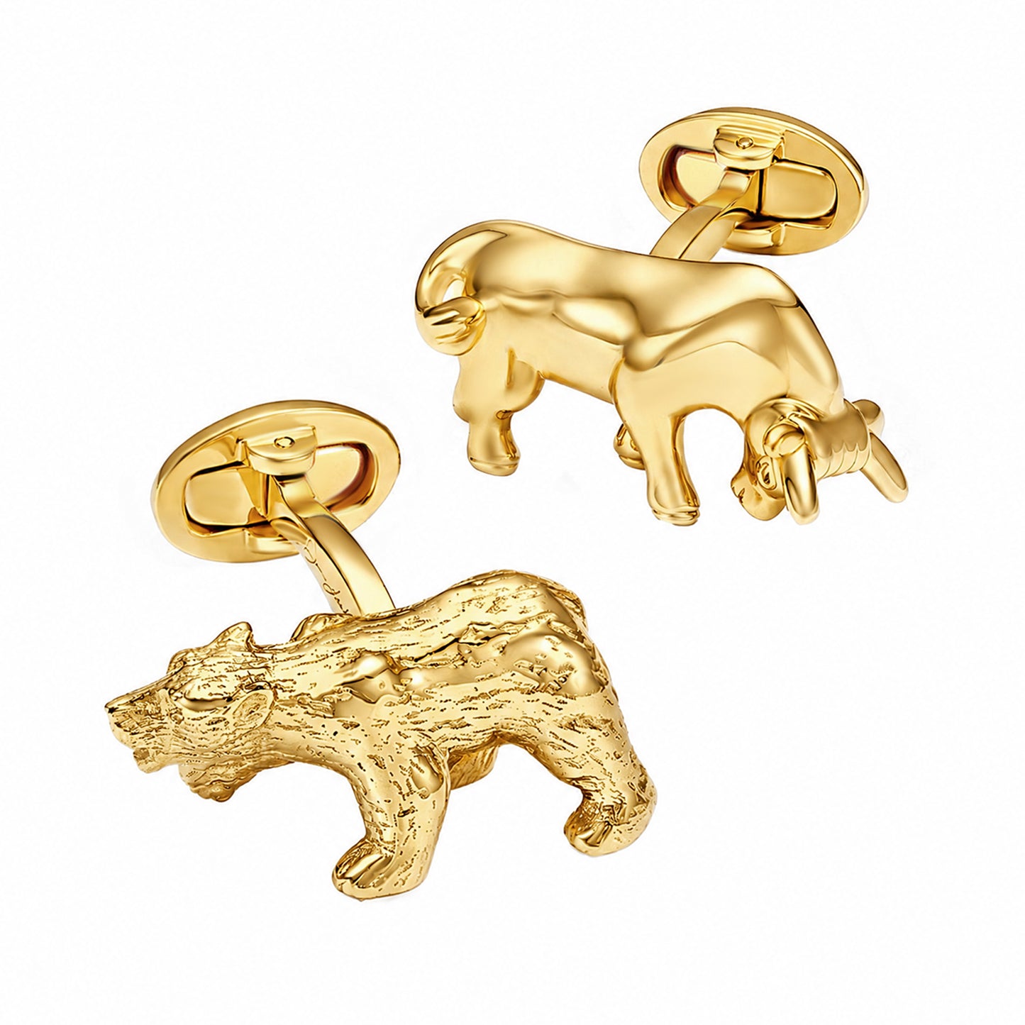 Gold Vermeil Bull and Bear Cuflinks