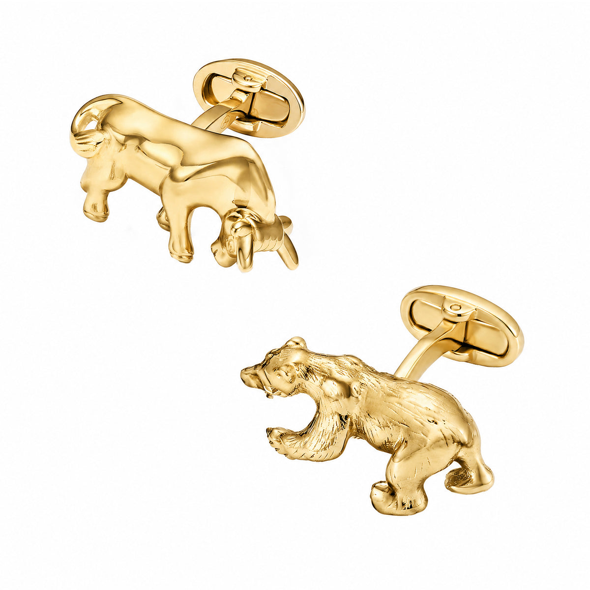 Gold Vermeil Bull and Bear Cuflinks