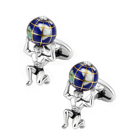 Atlas Carrying the World Sterling Cufflinks