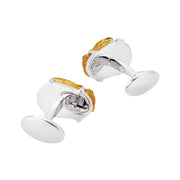 Carved honey amber bee cufflink pair 