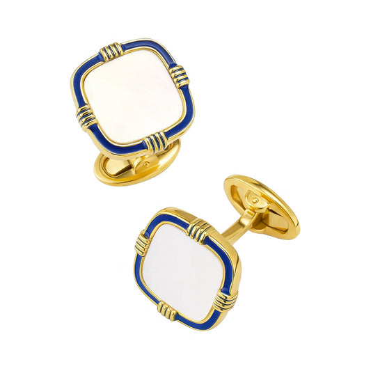 Square Mother-Of-Pearl 18K Gold Vermeil Cufflinks