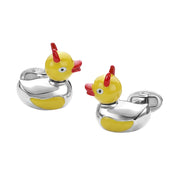 Devil Ducky Bobble Head Sterling Cufflinks