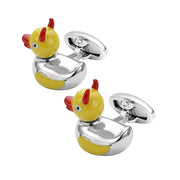 Devil Ducky Bobble Head Sterling Cufflinks
