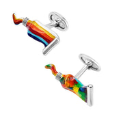 Paint Tube Enamel Sterling Cufflinks