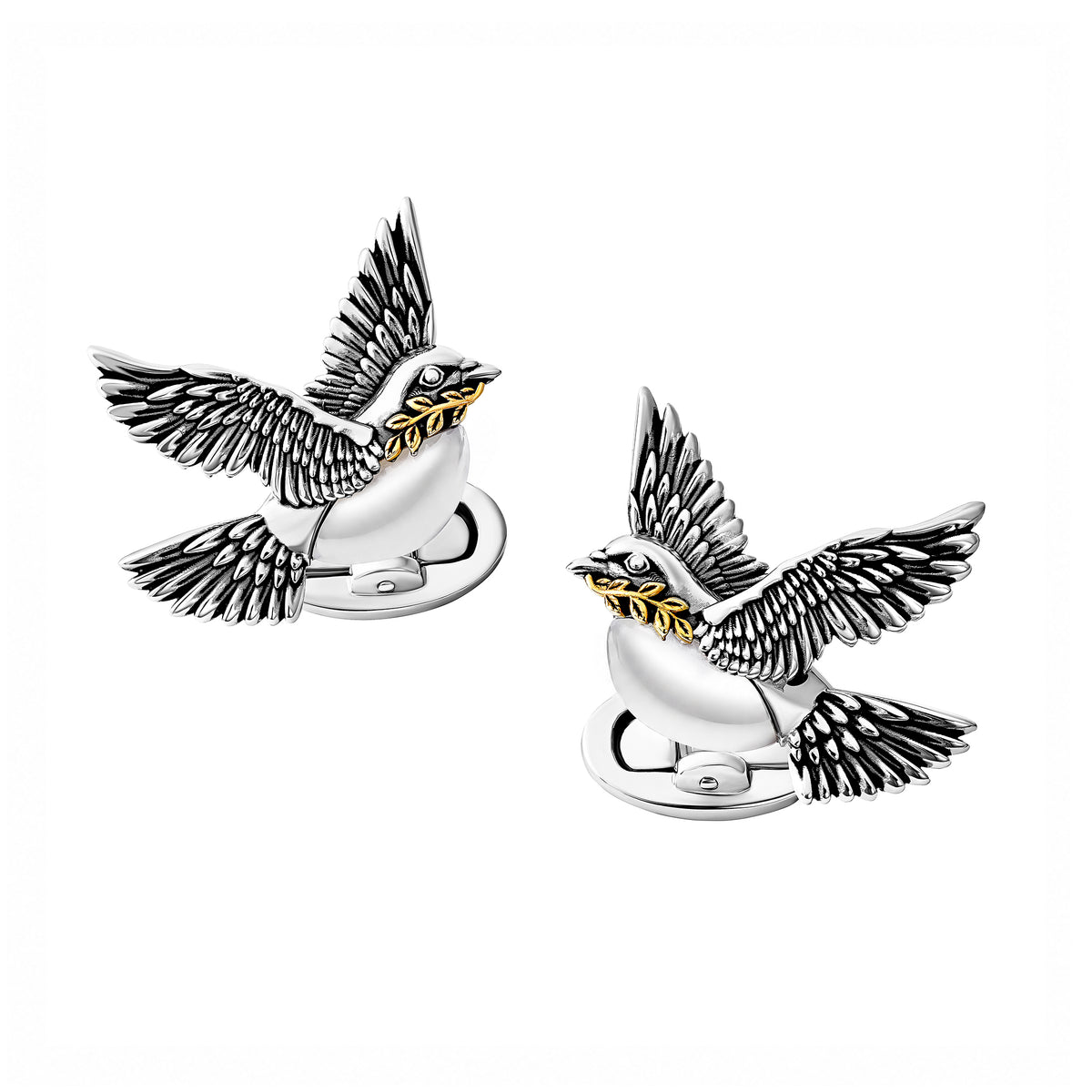 Peace Dove Pearl Sterling Cufflinks