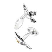 Peace Dove Pearl Sterling Cufflinks