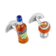 Aperol Spritz Sterling Enamel Cufflinks
