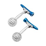 Golf Ball and Tee Sterling Cufflinks