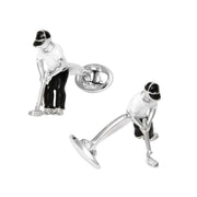 Putting Golfer Sterling Cufflinks