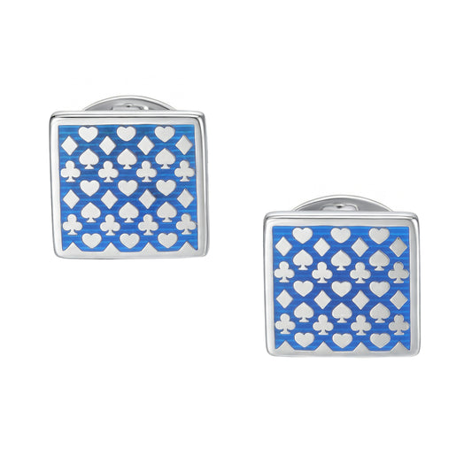 Poker Suite Enamel Sterling Cufflinks