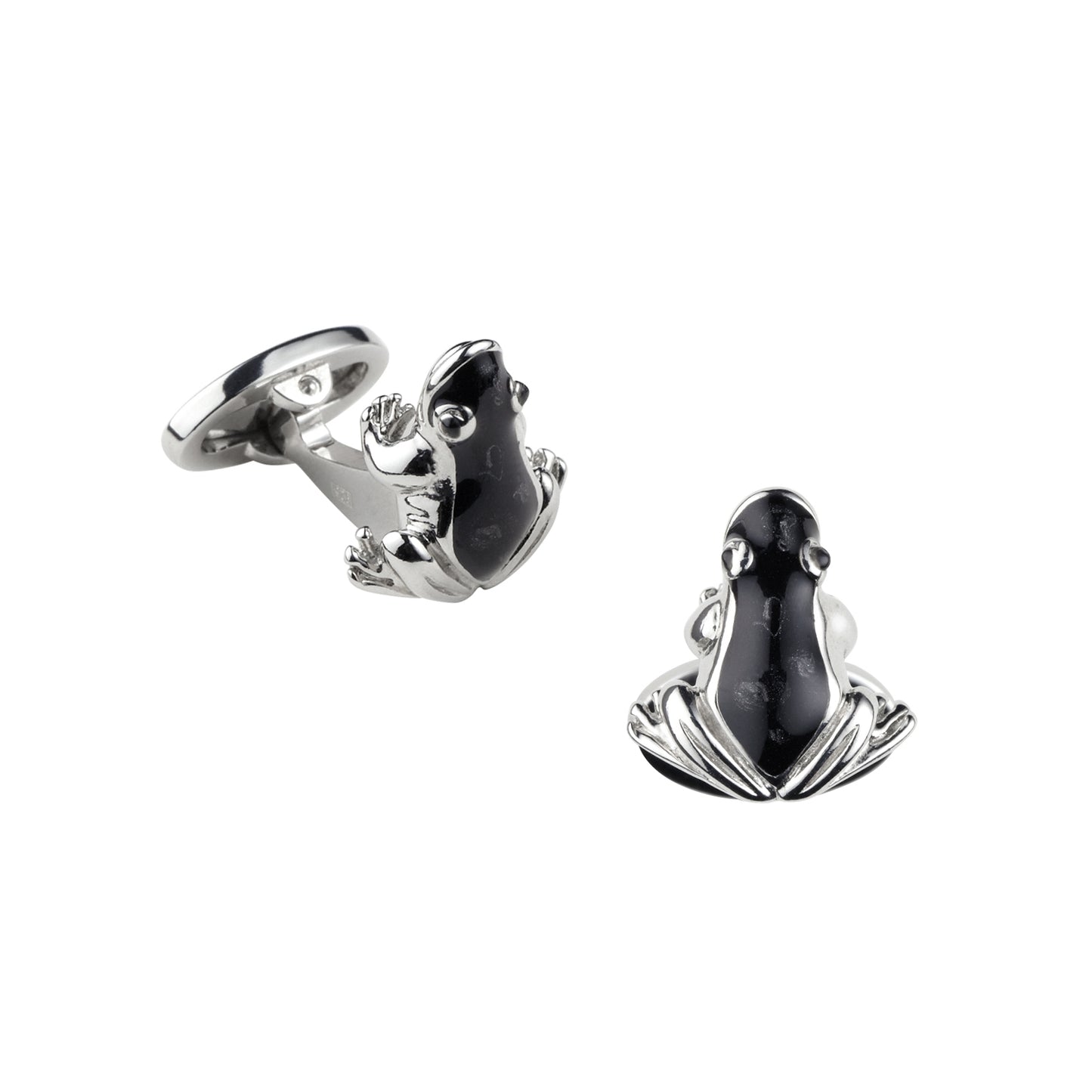 Frog  Enameled Sterling Cufflinks