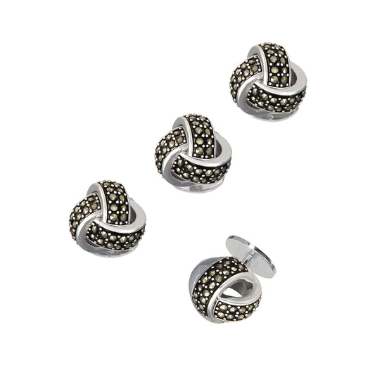 Knot Marcasite Pave Sterling Studs
