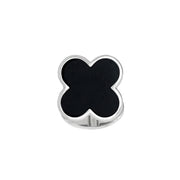 Four-leaf clover black onyx sterling silver cufflink — Jan Leslie Cufflinks and Accessories