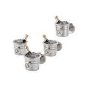 3D miniature champagne bucket with bottle and ice sterling silver tuxedo cufflink