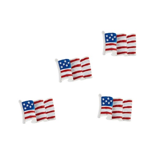 American Flag Sterling Tuxedo Studs