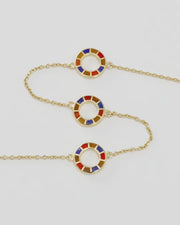 Dash Circle Triple Station Gold Vermeil Sterling Necklace