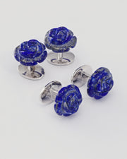 Rose Hand-Carved Tuxedo Studs
