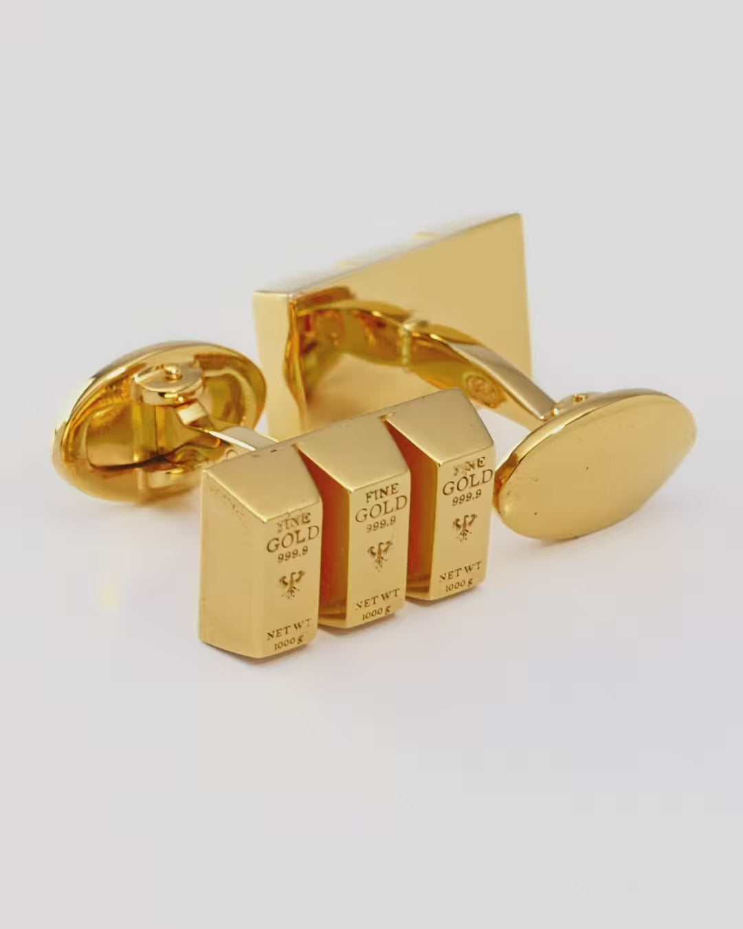 Gold Bullion Bar 18K Vermeil Sterling Silver Cufflinks – Jan