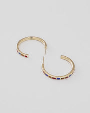 Dash Gemstone Gold Vermeil Sterling Hoop Earrings