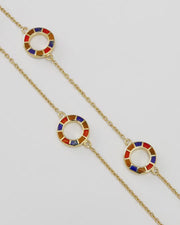 Dash Circle Five Station Gold Vermeil Sterling Necklace