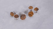 Hand Carved Tiger Eye Rose Sterling Silver Cufflinks and Tuxedo Studs