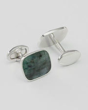 Faceted Emerald Sterling Cufflinks