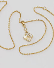 Petal Mother of Pearl Gold Vermeil Sterling Pendant Necklace