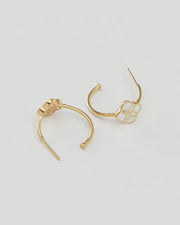 Petal Gemstone Sterling Mini Hoop Earrings