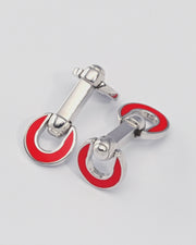 Horseshoe Flip Sterling Orange Cufflinks