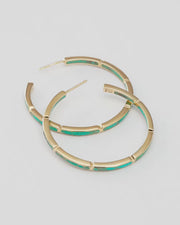 Dash Gemstone Dual Inlay Gold Vermeil Sterling Hoop Earrings