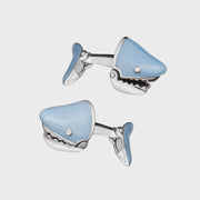 Shark Moving Jaw Sterling Cufflinks