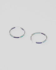 Inside Out Tonal Blue Sterling Hoop Earrings