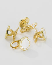 Rivet Etch 18K Gold Tuxedo Studs